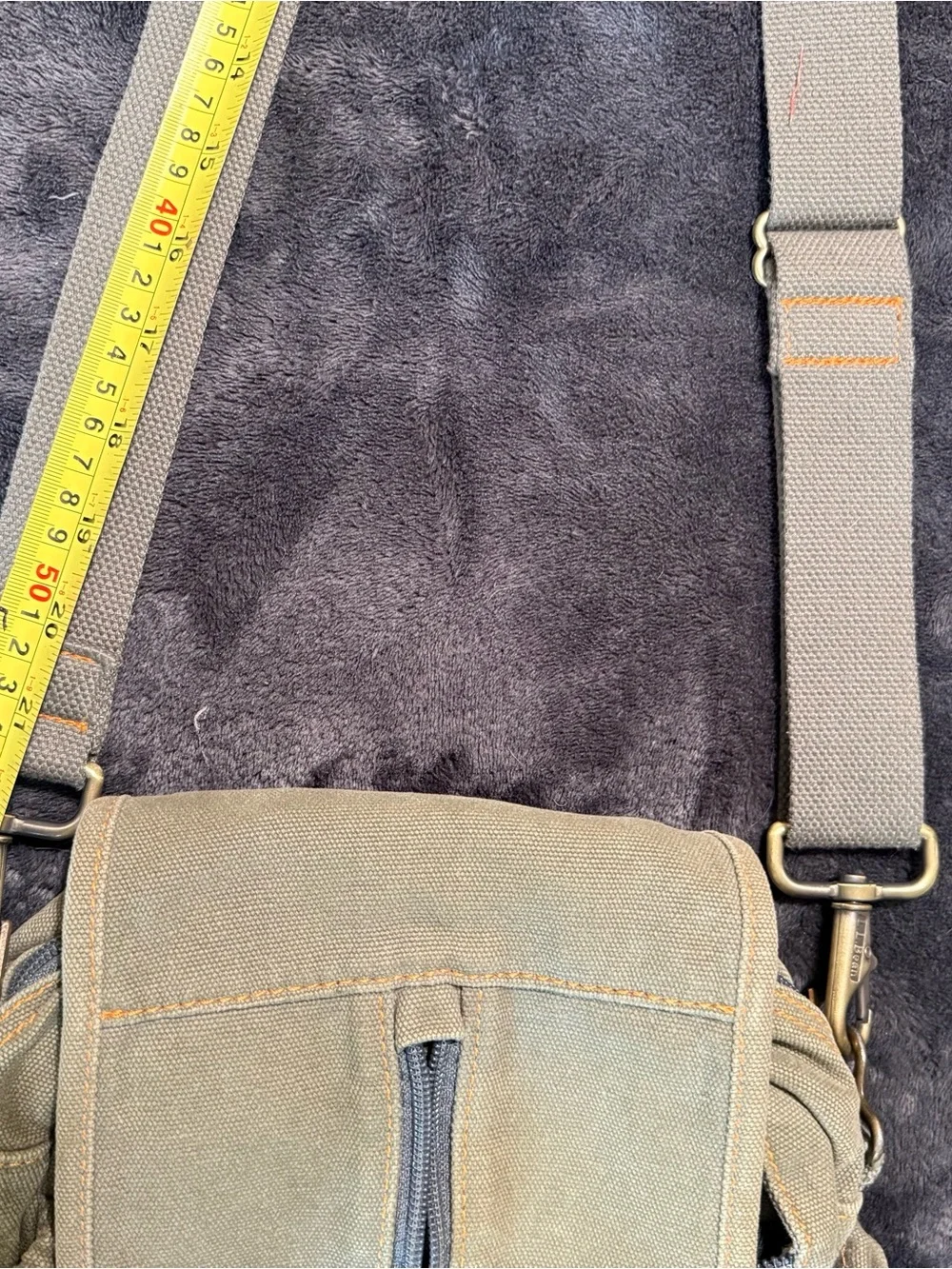 LL Bean Vintage Small Army Green Canvas Crossbody Messenger Shoulder Utility Bag